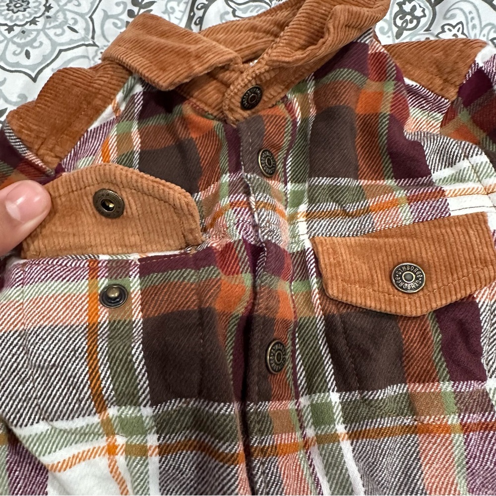 Toddlers Brown Winter Button Down - Picture 4 of 4